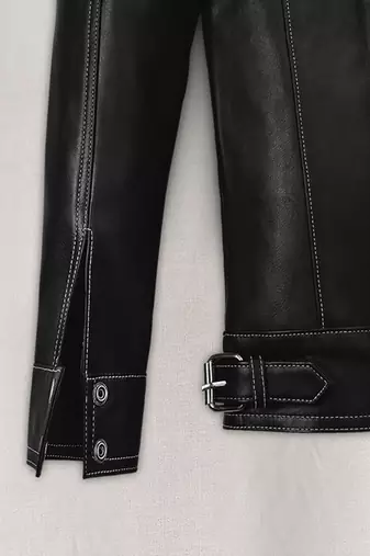 men's black lambskin leather jacket classic zip up style modern select