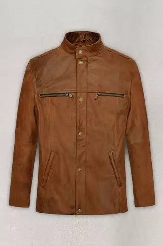 Stylish brown premium leather jacket classic heritage look
