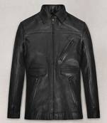 Men's black color jacket pure lambskin classic motor biker jacket