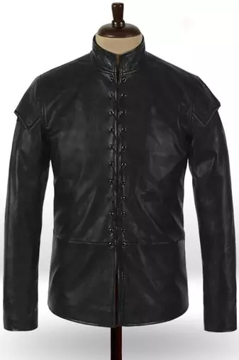 Men's black leather rope design jacket pure lambskin premium look
