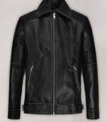 men's black lambskin leather biker jacket classic moto zip style modern advanced
