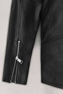 men's black lambskin leather biker jacket classic moto zip style modern advanced 3