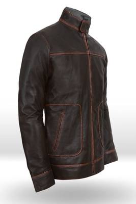 men's brown lambskin cafe racer jacket vintage inspired look 1