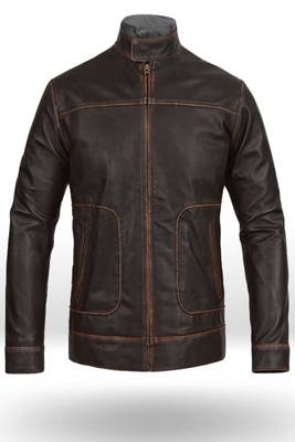 men's brown lambskin cafe racer jacket vintage inspired look 2