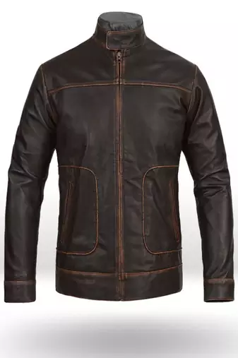 men's brown lambskin cafe racer jacket vintage inspired look