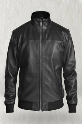 men's genuine lambskin leather bomber jacket ribbed cuffs and waist exclusive 1
