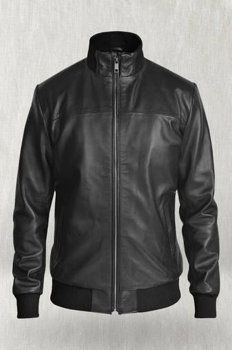 men's genuine lambskin leather bomber jacket ribbed cuffs and waist exclusive