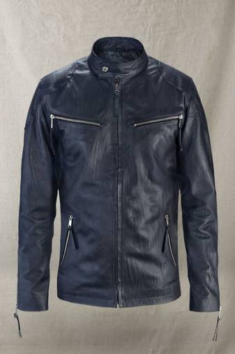 black lambskin leather biker jacket  slim fit moto style zipper jacket zip pocket