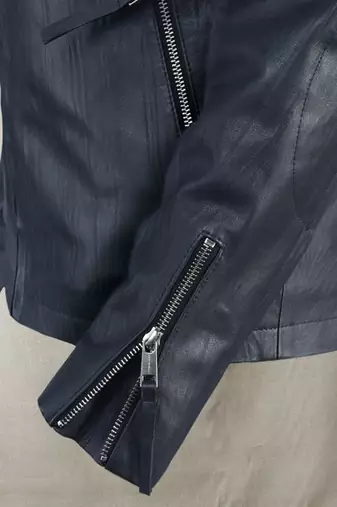 men's black lambskin leather biker jacket classic moto zip style modern featured