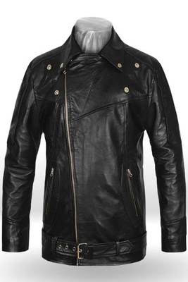 men's black lambskin leather biker jacket classic moto zip style stylish exclusive 1