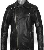 men's black zipper slim fit lambskin leather biker jacket moto style jacket zip pocket