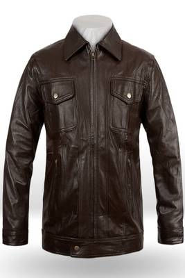 men's brown lambskin leather biker jacket classic moto zip style premium elegant 1