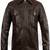 Stylish brown premum lambskin leather biker jacket  slim fit moto style