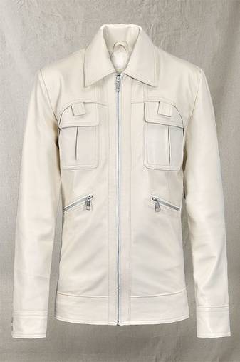 men's white lambskin leather biker jacket classic zip up style exclusive