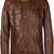 Stylish brown lambskin leather jacket slim fit moto style button jacket