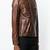 Stylish brown lambskin leather jacket slim fit moto style button jacket