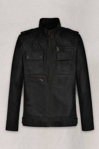 men's black premium lambskin leather jacket vintage inspired look luxury