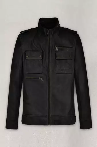Vintage black color genuine lambskin jacket with pockets