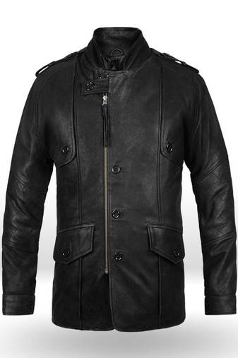 Stylish men's genuine pure lambskin black leather jacket slim fit moto style jacket