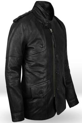 men's black lambskin leather biker jacket classic zip up style stylish 3