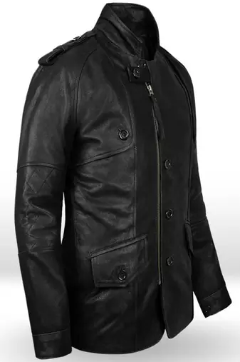 men's black lambskin leather biker jacket classic zip up style stylish