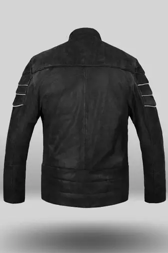men's black lambskin leather biker jacket classic zip up style authentic