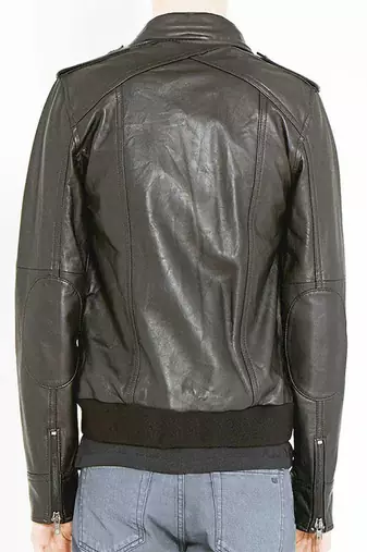 men's black lambskin leather biker jacket classic moto zip style stylish modern