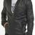 Men's genuine pure lambskin black leather jacket rib cuffs slim fit motorcycle jacket