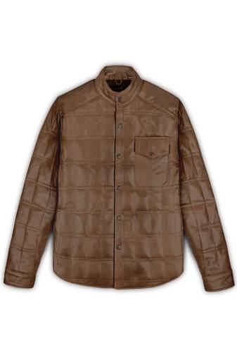 men's brown lambskin leather biker jacket premium quilted design exclusive