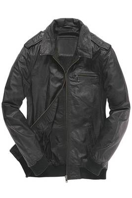 men's black lambskin leather biker jacket classic moto zip style stylish authentic 1