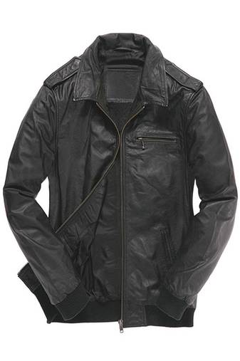 men's black lambskin leather biker jacket classic moto zip style stylish authentic