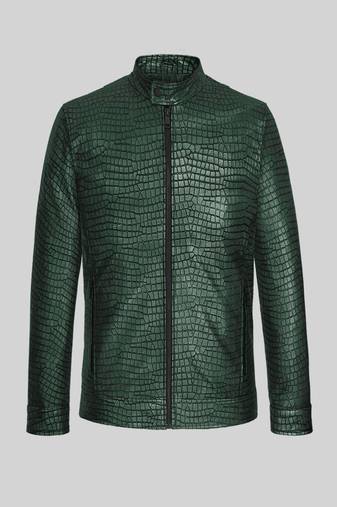 men's green lambskin leather jacket classic zip up style premium