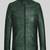 Classic green leather jacket pure lambskin green crocodile texture stylish