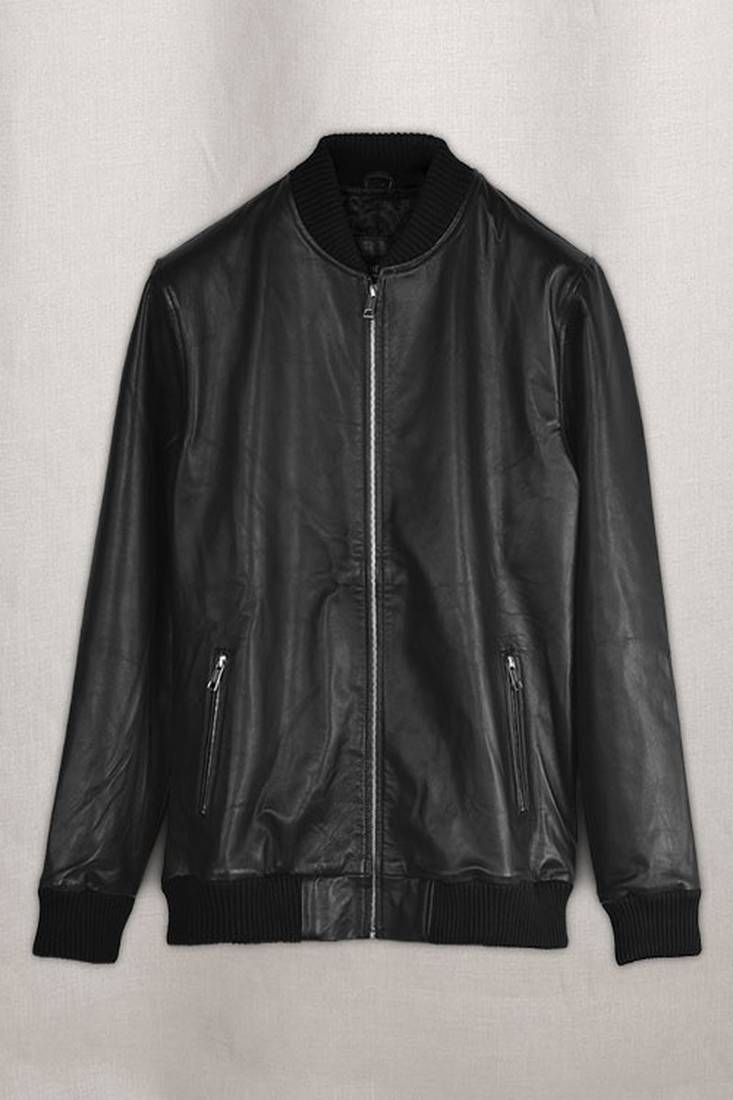 Stylish black color  bomber leather jacket  lambskin classic moto jacket