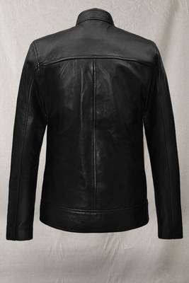 men's black lambskin leather jacket classic zip up style modern original 2