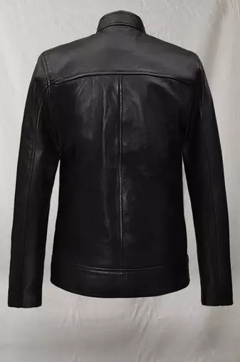 men's black lambskin leather jacket classic zip up style modern original