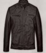 Genuine pure soft leather brown pattern pure lambskin men's leather jacket