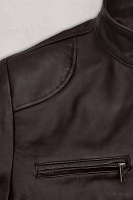 men's brown lambskin leather jacket classic zip up style high quality 3