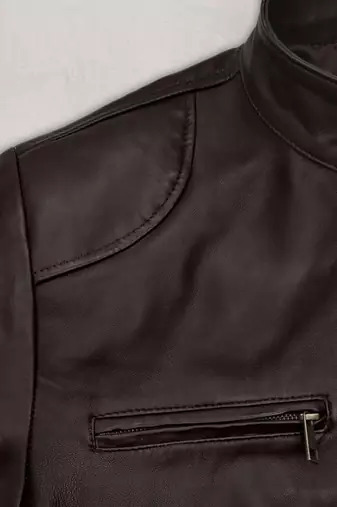 men's brown lambskin leather jacket classic zip up style high quality