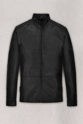 men's black lambskin leather biker jacket classic zip up style superior 1