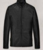 Genuine soft leather pure lambskin men's leather jacket  black motor jacket