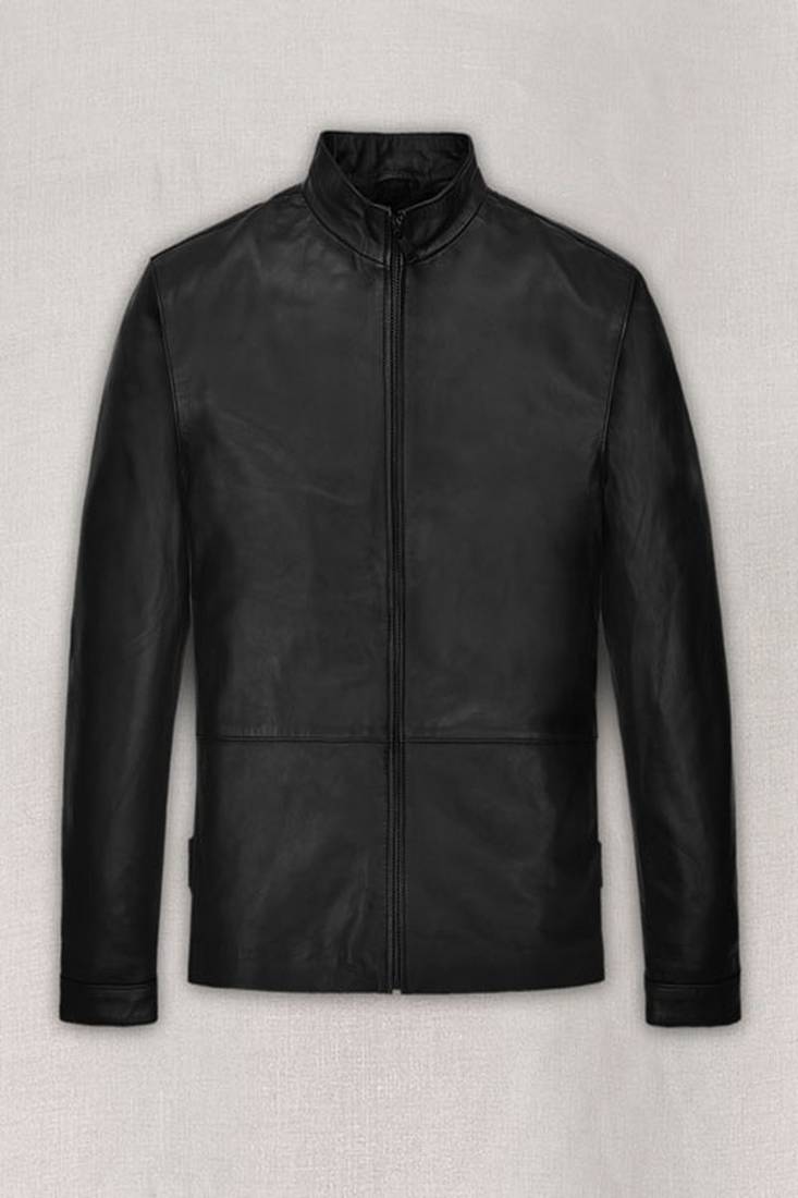 Genuine soft leather pure lambskin men's leather jacket  black motor jacket
