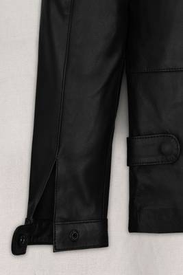 men's black lambskin leather biker jacket classic zip up style superior 3