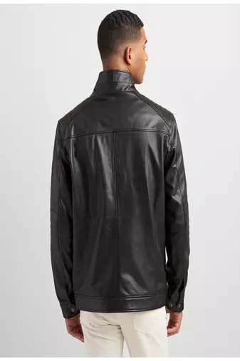 men's black lambskin leather biker jacket classic moto zip style stylish superior