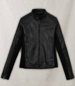 Black soft leather pure lambskin leather jacket motorcycle jacket