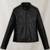 Black soft leather pure lambskin leather jacket motorcycle jacket