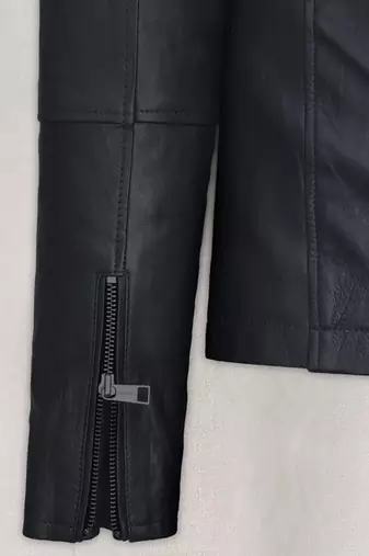 men's black lambskin leather biker jacket classic moto zip style stylish elegant