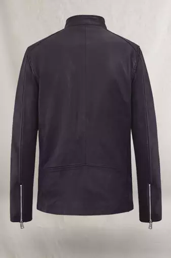 men's dark brown lambskin leather biker jacket classic moto zip authentic