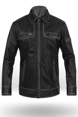 men's black lambskin leather biker jacket vintage inspired look elegant 1
