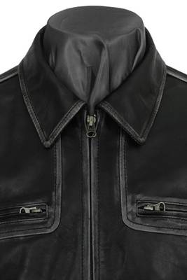 men's black lambskin leather biker jacket vintage inspired look elegant 2